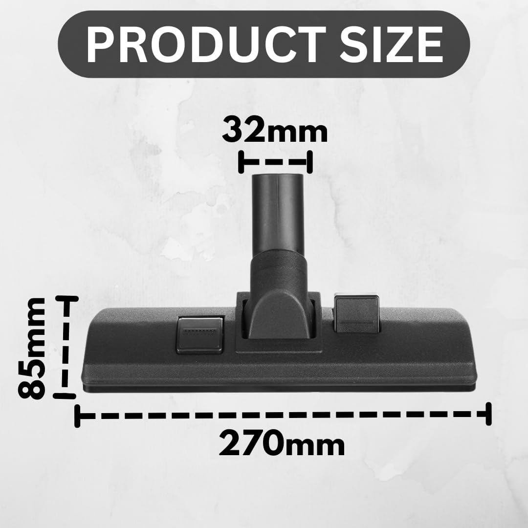 SKYSCRAPPER Vacuum Brush Head 32 mm for Henry Hoover, Compatible with Numatic Henry Hetty James NRV, 270 mm Wide Floor and Carpet Tool Nozzle, Black