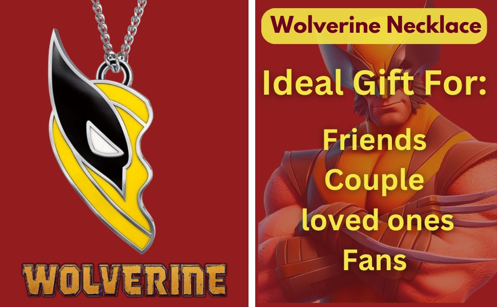 SKYSCRAPPER Compatible DEDPOOL X WOLVERINE Best Friends Necklace Set for 2, Couples Matching Jewellery - Stainless Steel Pendants with Chains