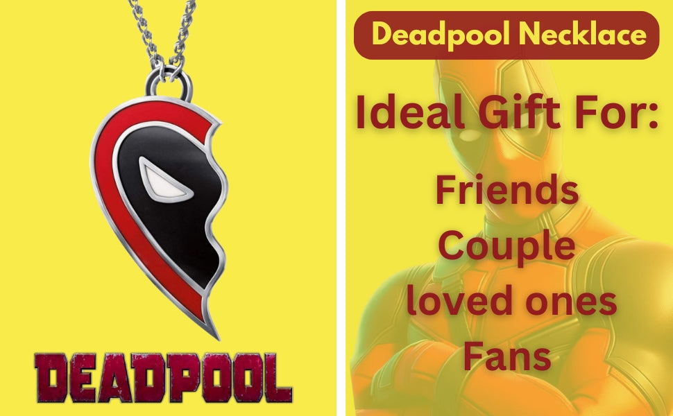 SKYSCRAPPER Compatible DEDPOOL X WOLVERINE Best Friends Necklace Set for 2, Couples Matching Jewellery - Stainless Steel Pendants with Chains