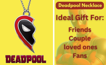 SKYSCRAPPER Compatible DEDPOOL X WOLVERINE Best Friends Necklace Set for 2, Couples Matching Jewellery - Stainless Steel Pendants with Chains